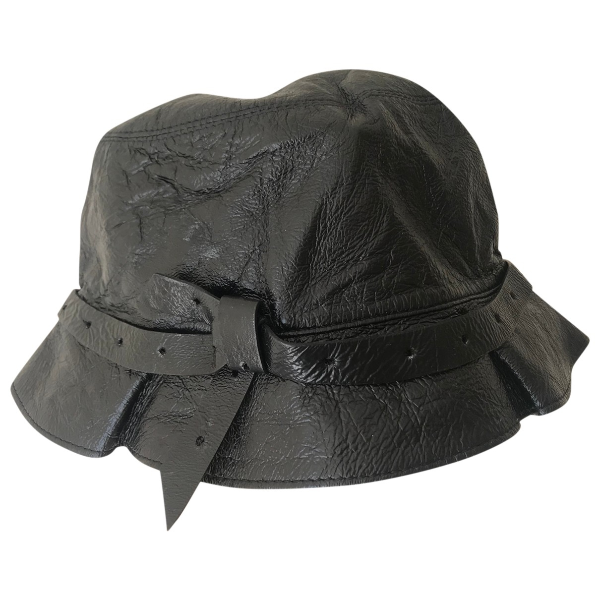 Leather cap Acne Studios Black size S 